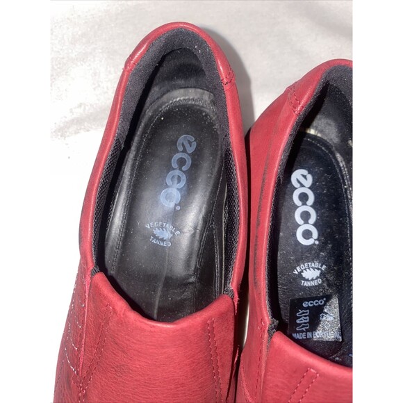 Ecco red leather loafers oxfrord Felicia Womens EU 36 US 5.5 Slip On Wedge - Picture 9 of 13
